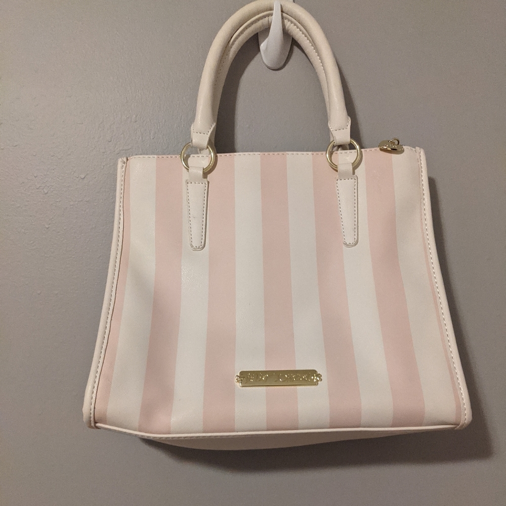 Betsy Johnson | Pink & White Striped Handbag
